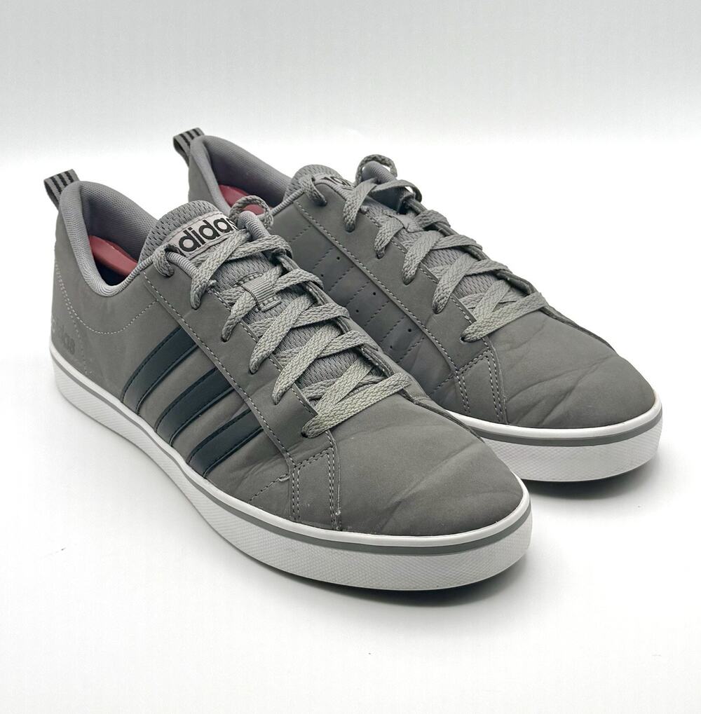 Adidas Men's VS Pace B74318 White Gray Low Top Lace-Up Sneaker Shoes Size 10